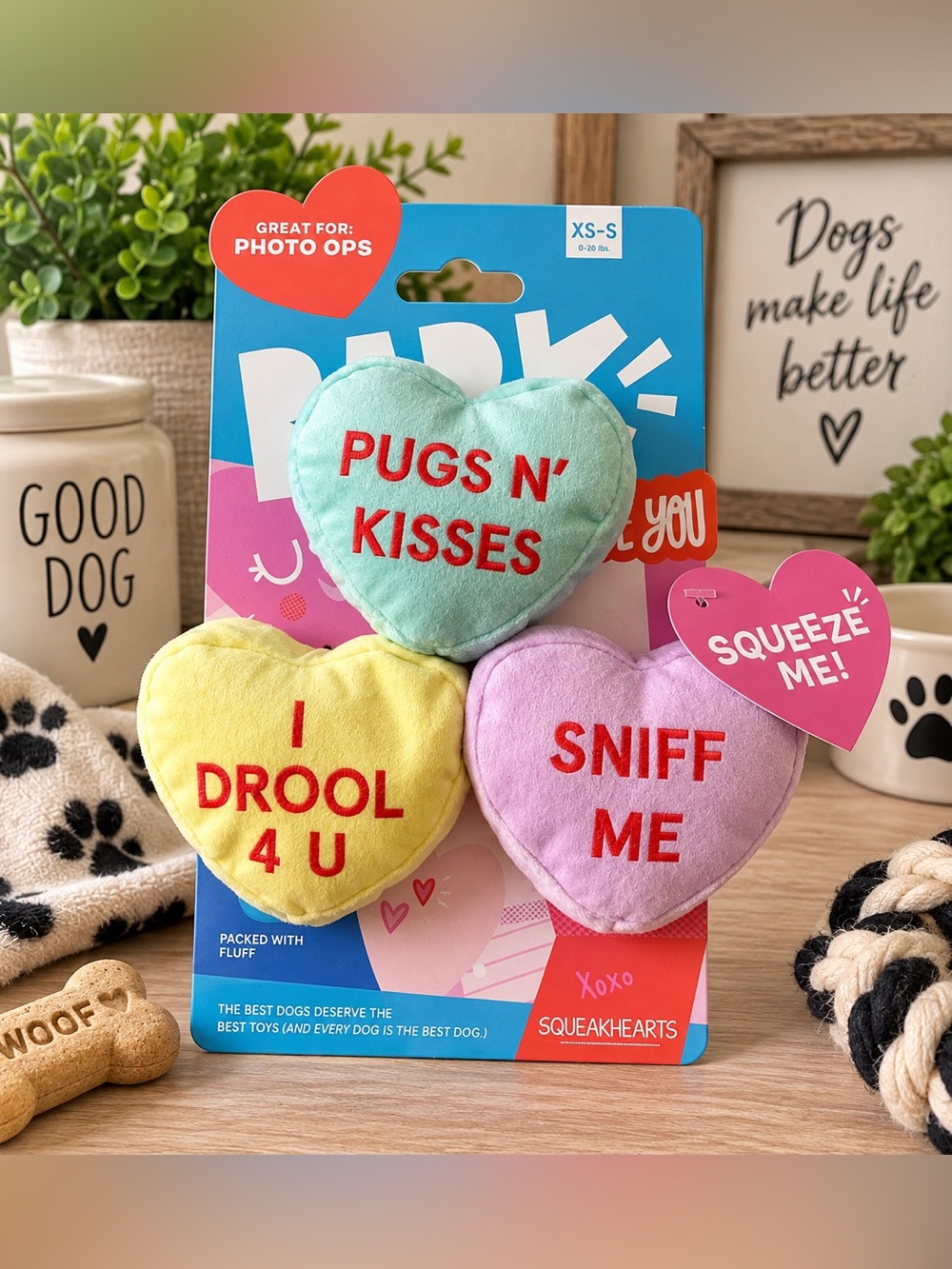 💕 BARK Squeakhearts Dog Toy Set 🐶💕